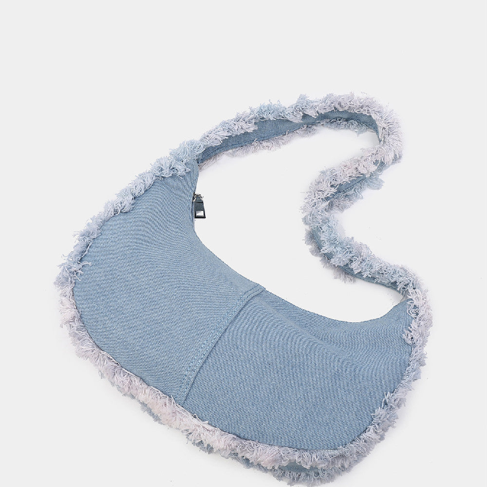 Skuldertaske i denim til kvinder