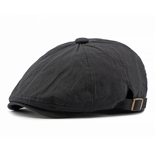 Men's And Women's Octagonal Cap Korean-style Simple Light Plate Peaked Cap British Retro Art Casual Painter Cap