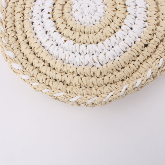 Beach Braided Bag Round Tote Shoulder