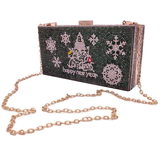 Clutch bag rhinestone christmas bag messenger bag