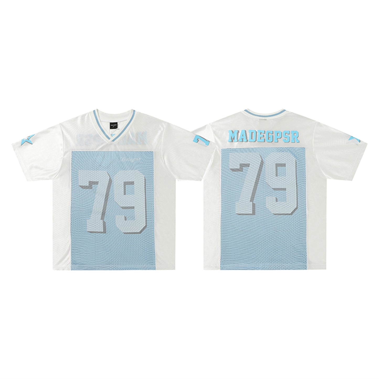 American-style Short-sleeved T-shirt For Men And Women Oversize Summer Hollow-out Mesh Stitching