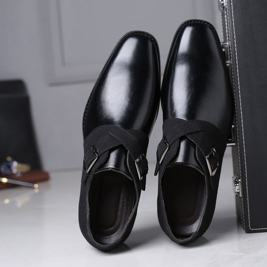 Fashion Business Large Size Color Matching Men's Leather Shoes
