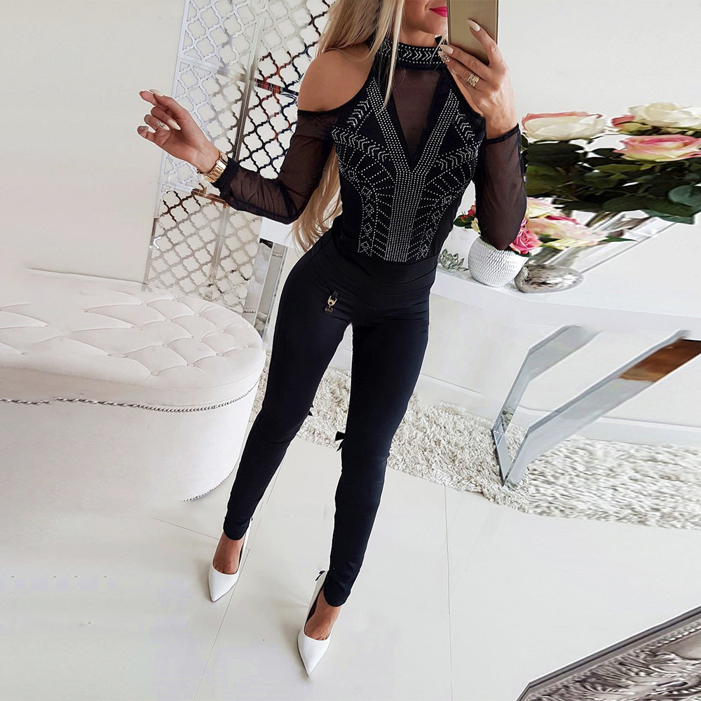 Skinny chiffon jumpsuit