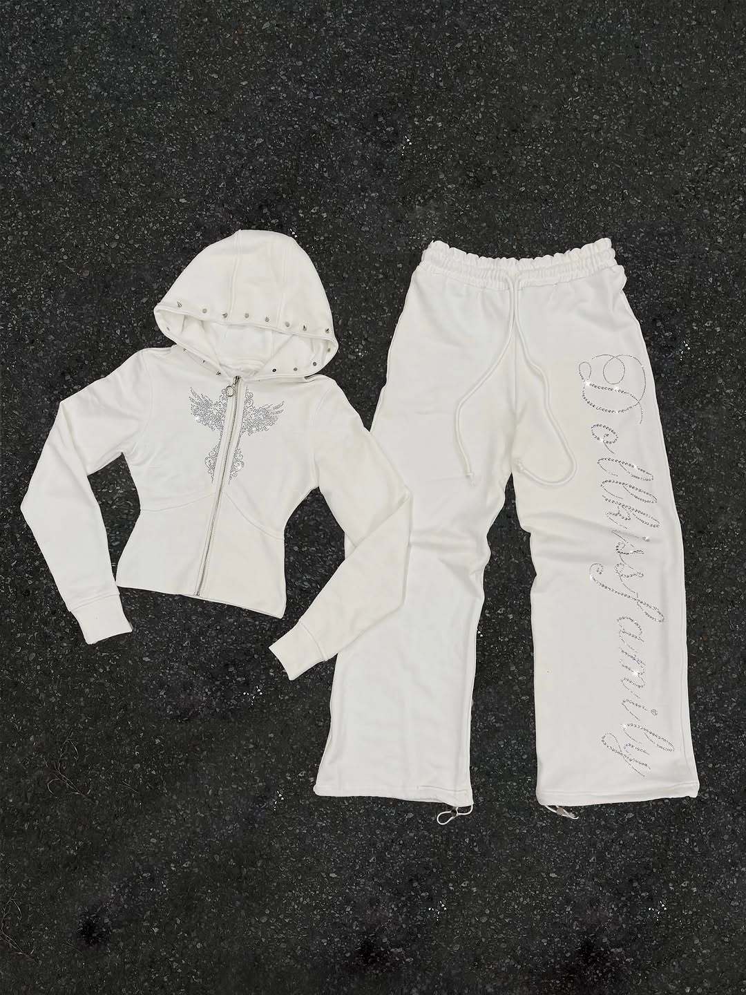 Y2K High-Street Trendy Rivet Straight Hoodie In Harajuku Style