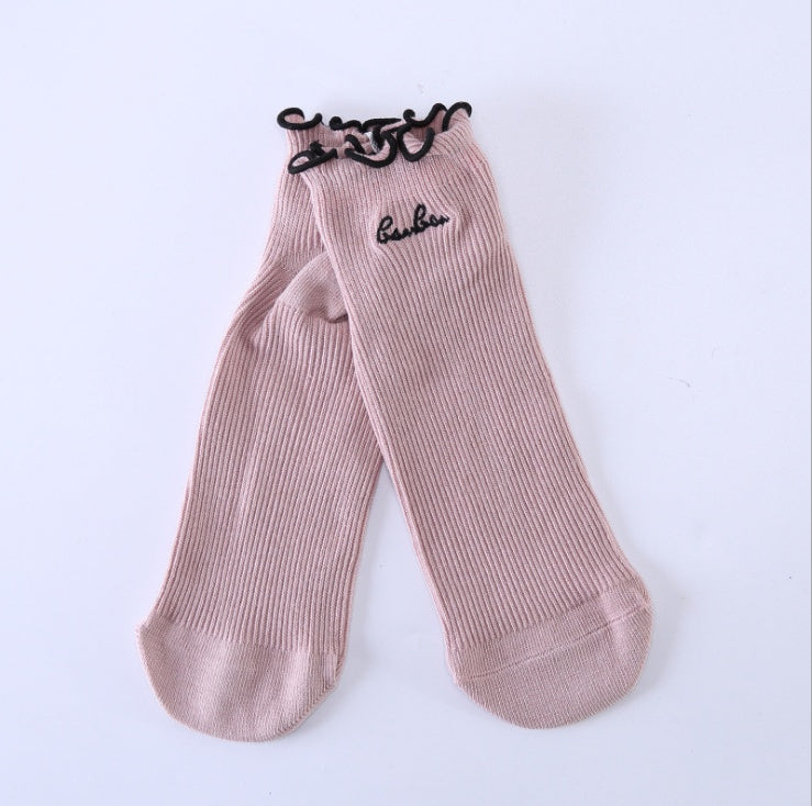 Loose mouth stockings embroidered fungus stockings