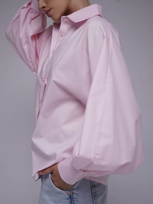 Retro Elegant Bobleærmet V-hals Top Skjorte Sexet Afslappet Bluse Kvinder