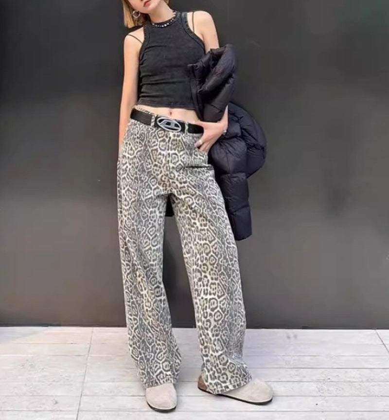 American-style Retro Street Straight Wide-leg Pants