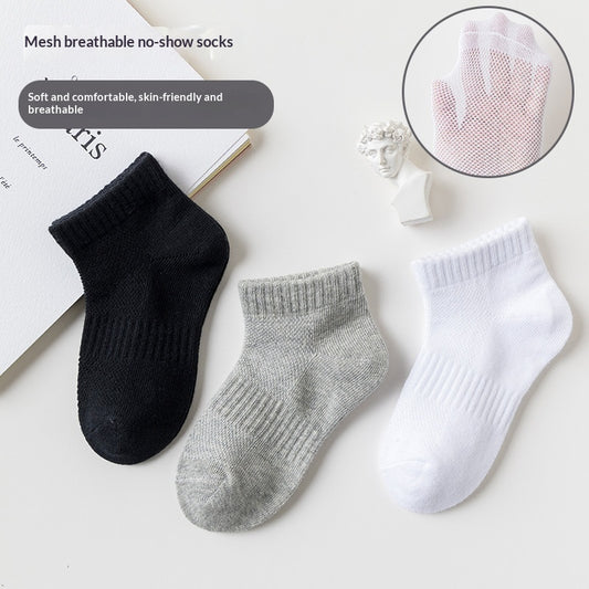 Thin, Breathable Cotton Socks For Kids Crew Socks For Boys And Girls