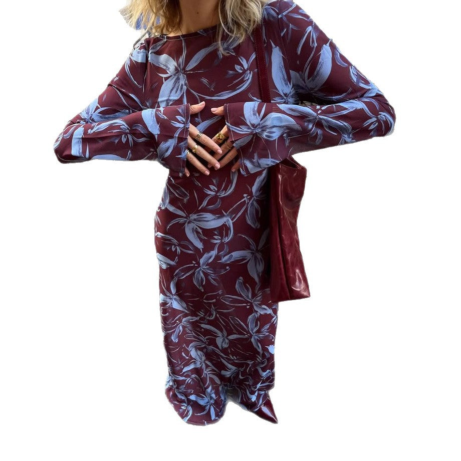 Fashionable Slim-fit Printed Dress For Women