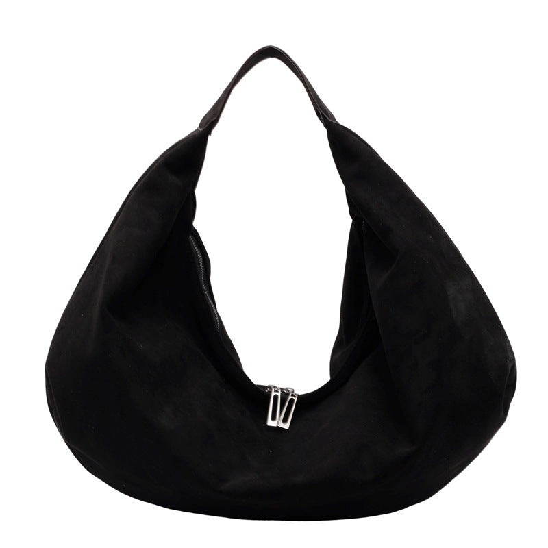 Retro afslappede store tote-tasker i ruskindsstof