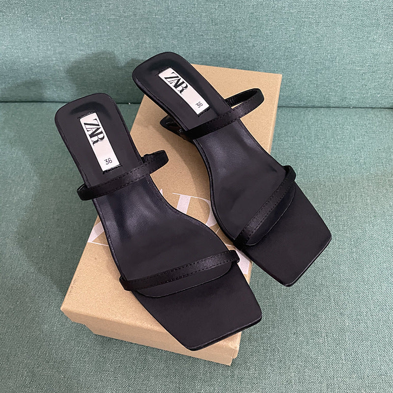 European And American Women's Sandals With Square Toe
