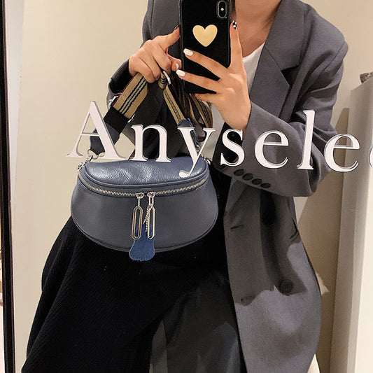 Ægte Læder Lille Taske Kvinders Koskind Simpel Crossbody Taske