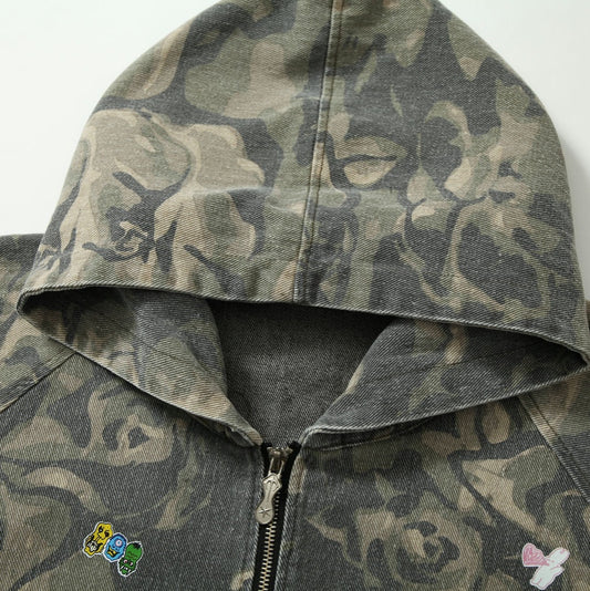 Retro Patchwork-sense Graffiti Camouflage Jacket Coat