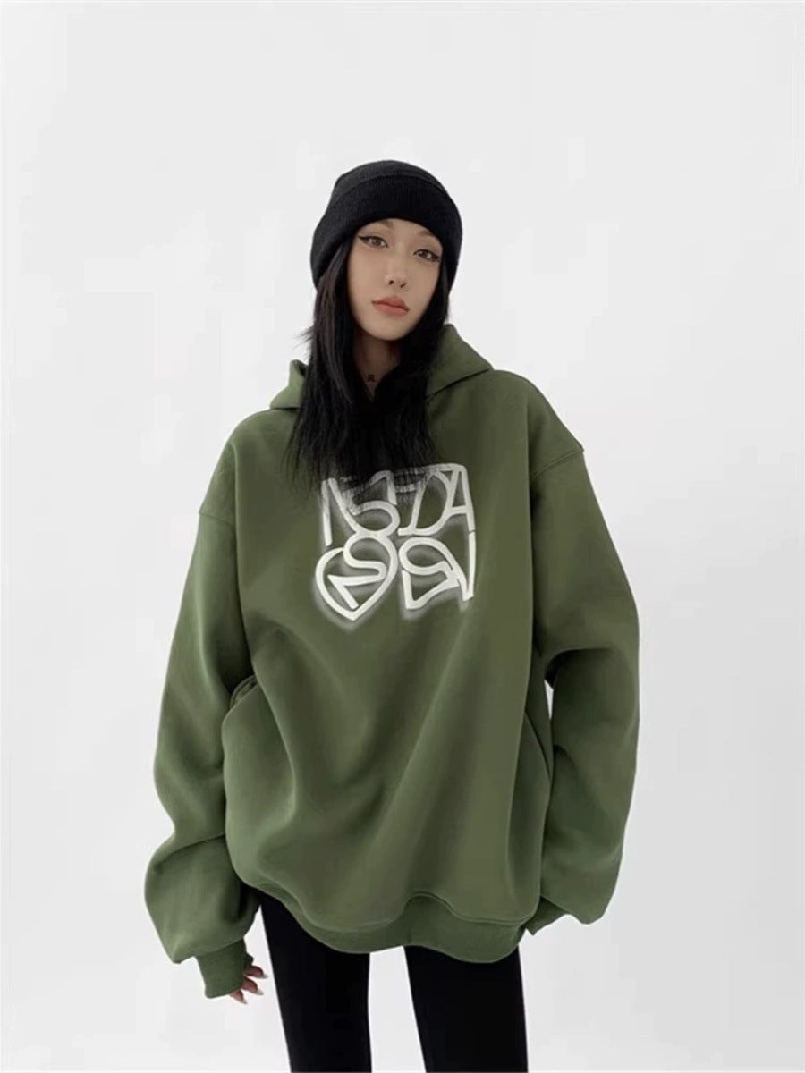 Heavy Cotton American Hooded Sweater For Women
