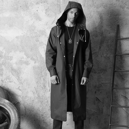 Long full body fashion transparent tactical riding raincoat