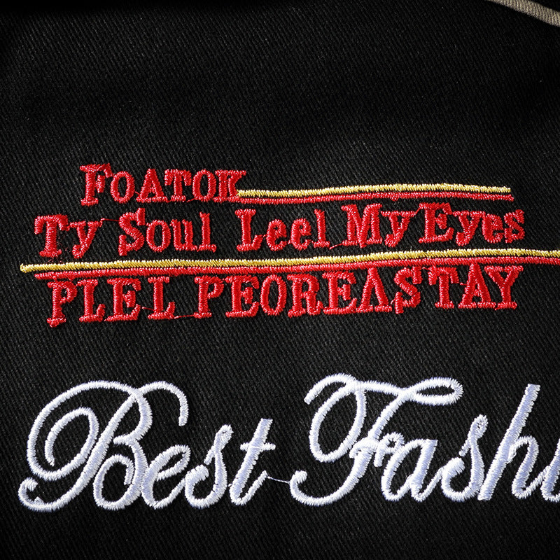 Men's embroidered stand collar jacket
