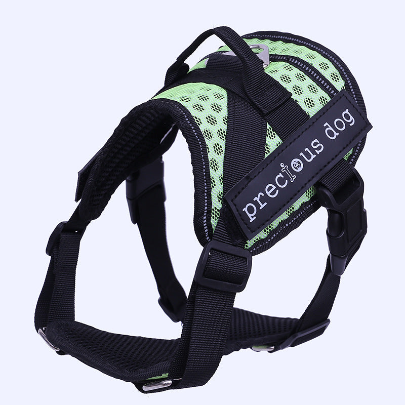 Adjustable dog traction chest and back