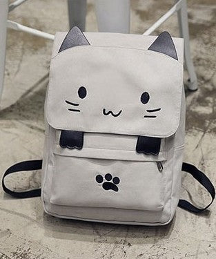 Cute cartoon cat middle school student backpack