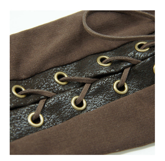 Steam drawstring drawstring retro half finger sleeves
