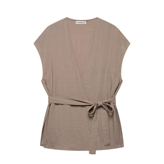 Kimono Vest Bell-bottom Pants Suit