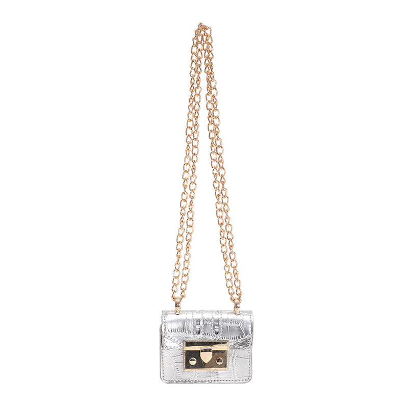 New Trendy Patent Leather Fashion Chain Messenger Bag