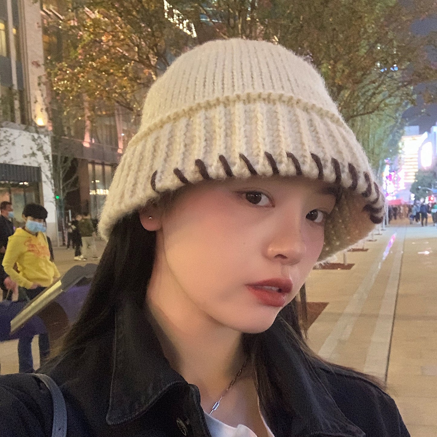 Women's Retro Handmade Crochet Wool Bucket Hat