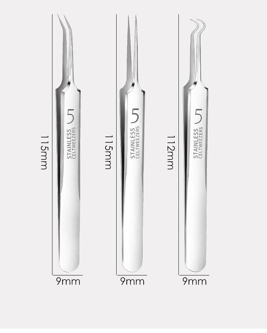 High Precision High Hardness Cell Tweezer Blackhead Removing Tweezers Stainless Steel Splinter Acne Clip No 5 Cell Tweezer
