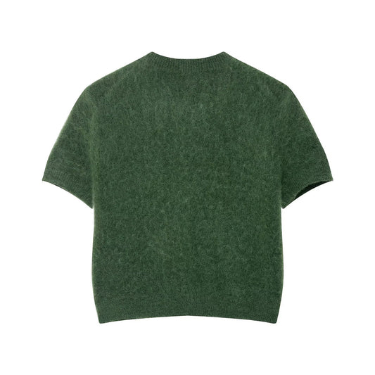 Womens Stylish Crew-neck Short-sleeve Knit Top
