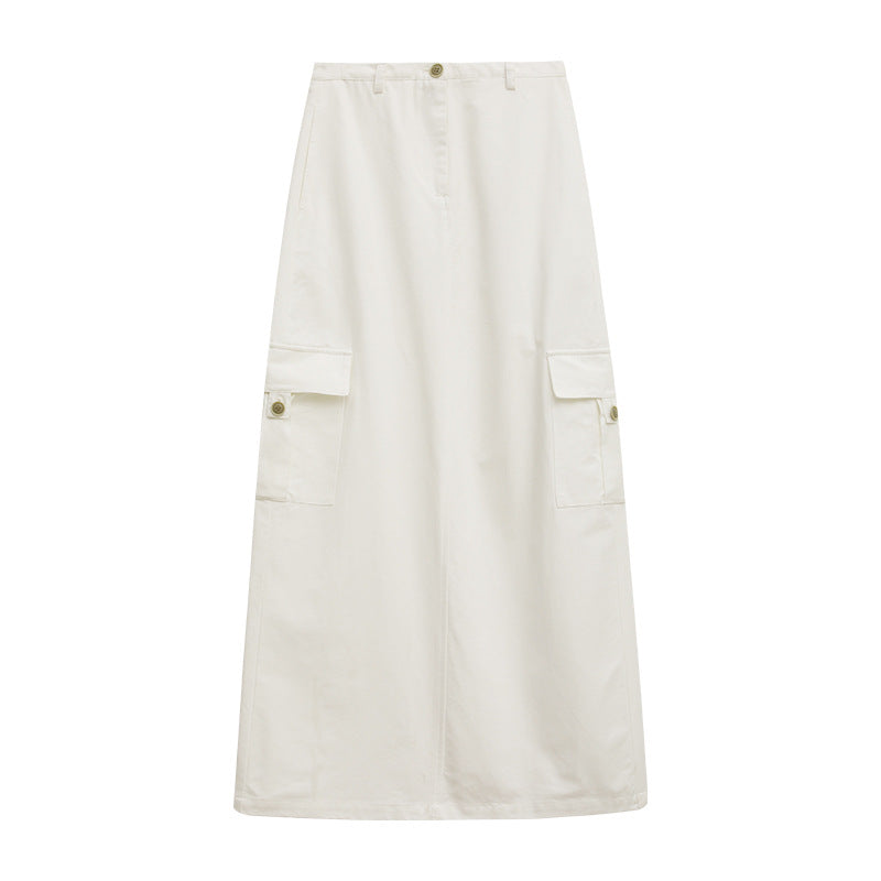 Women's Casual High Waist Slim Tooling Skirt