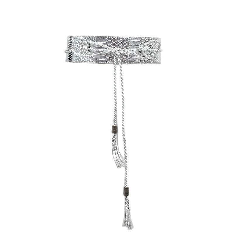 Women's Belt Slim Snake Pattern Wide Trim