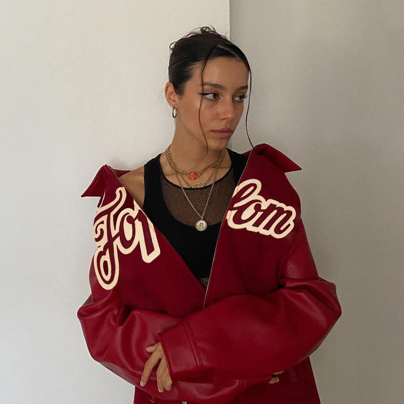 Street Hipster Zipper European And American Stand Up Collar Jacket