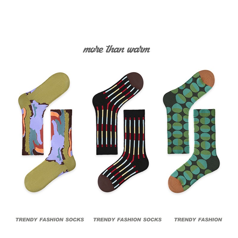 Classic Contrast Color Plaid Warmth Retention Material Tube Socks