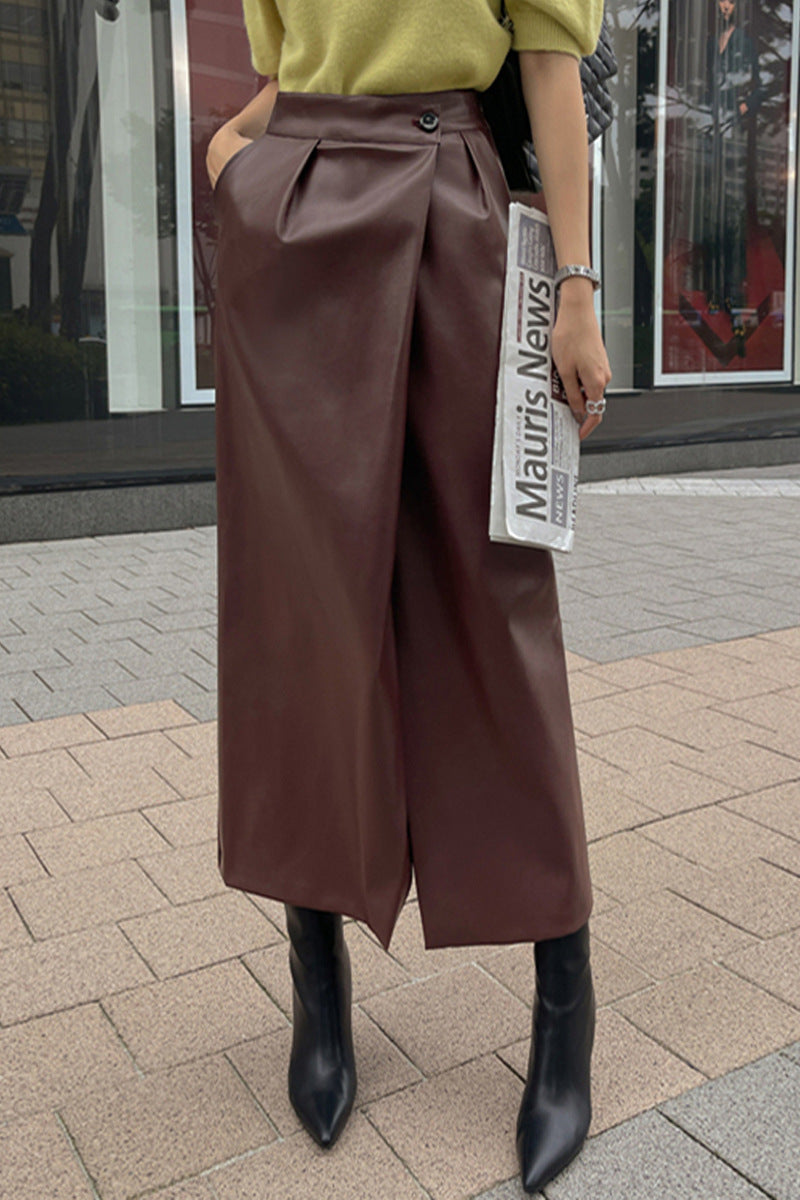 High-waisted Pleated Straight Skirt Petite-friendly Mid-length Bodycon Skirt