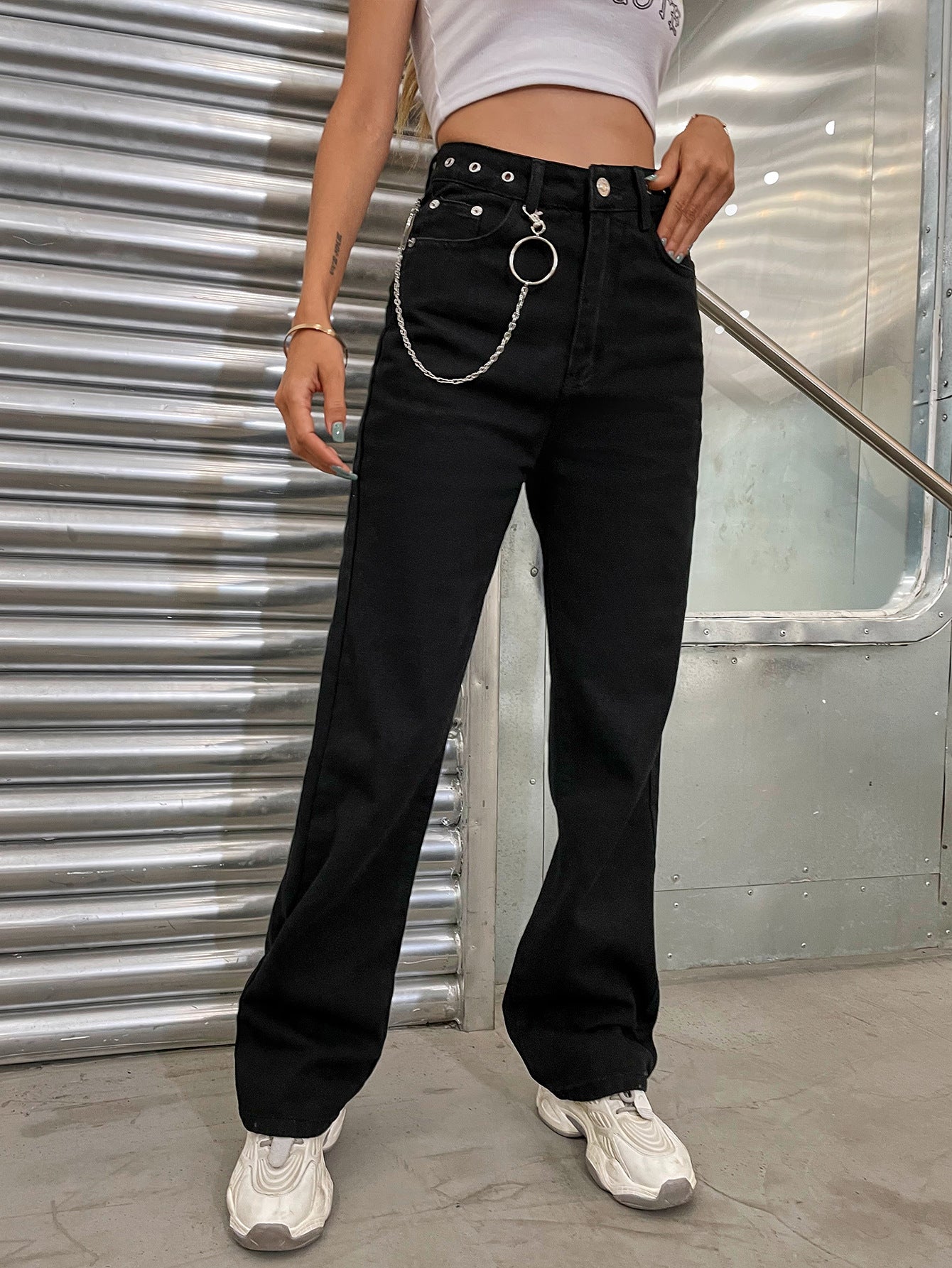 Straight Wash Trousers Loose Solid Color Pants