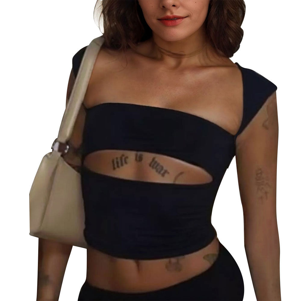 Kvinders forår og sommer nye amerikanske "Spicy Girl" sexede stil T-shirt, slim kort top