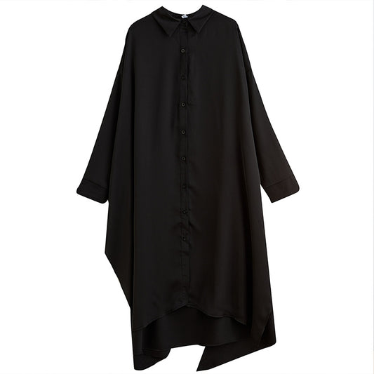 Loose Long Large Slit Shirt Dress For Women