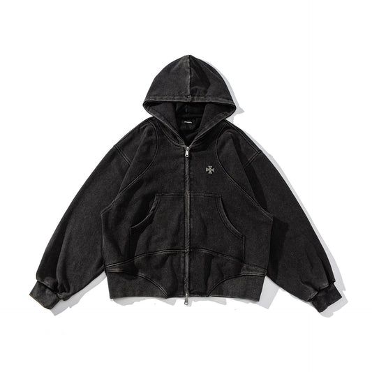 High Street Deconstructed Washed Hooded Sweater