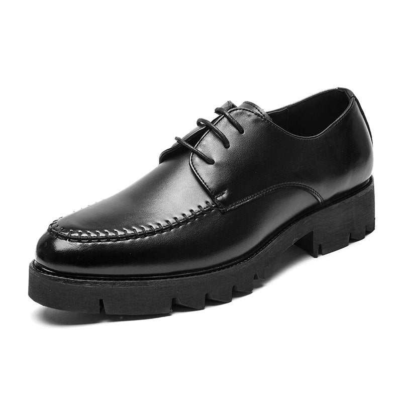 British fashion pointed toe platform men's shoes