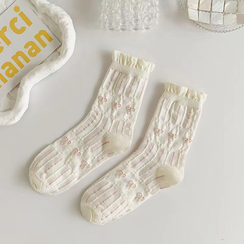 White Lace Fall Socks Ins