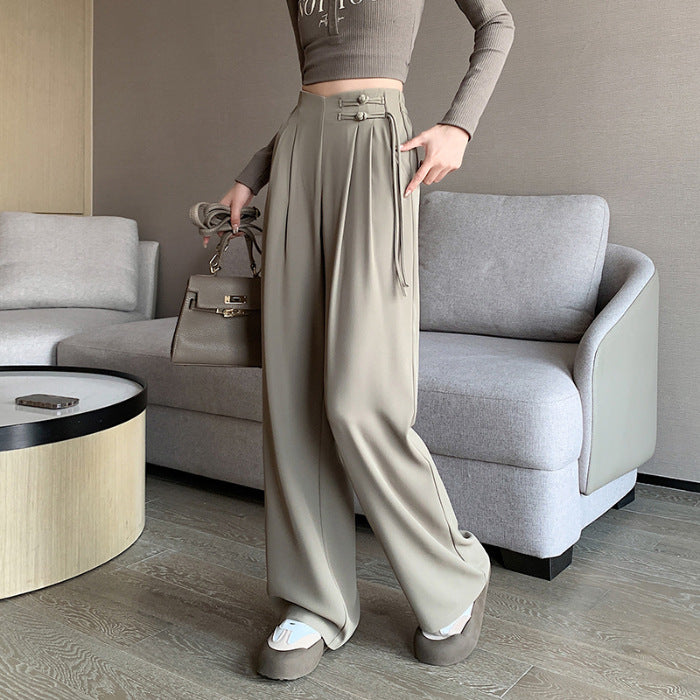 Straight Casual Wide-leg Pants