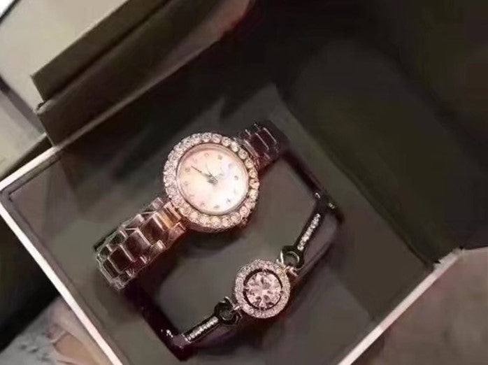 Quartz steel strap ladies watch