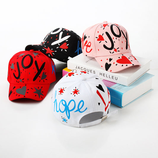 Parent-child Boys And Girls Curved Brim Graffiti Baseball