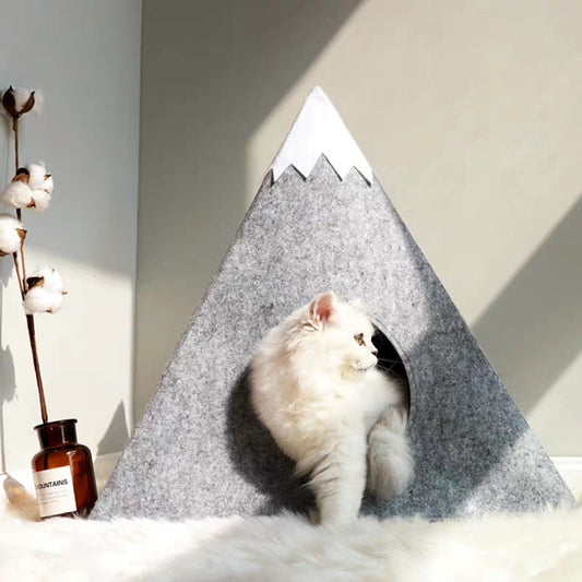 Snow Mountain Shape Semi-enclosed Felt Pet Kennel