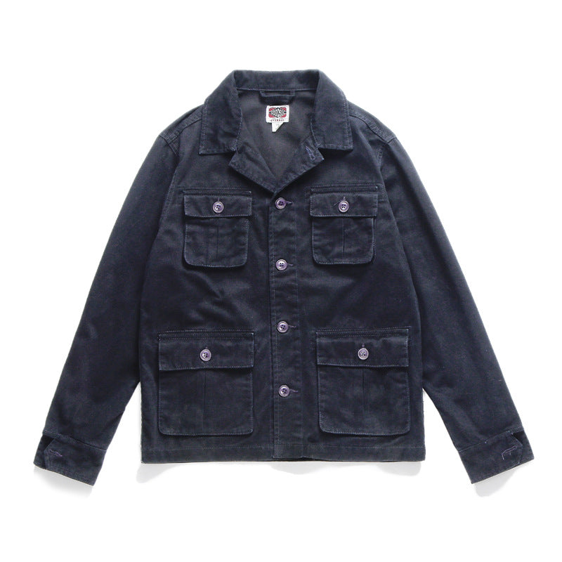American Retro Multi-pocket Workwear Coat For Men