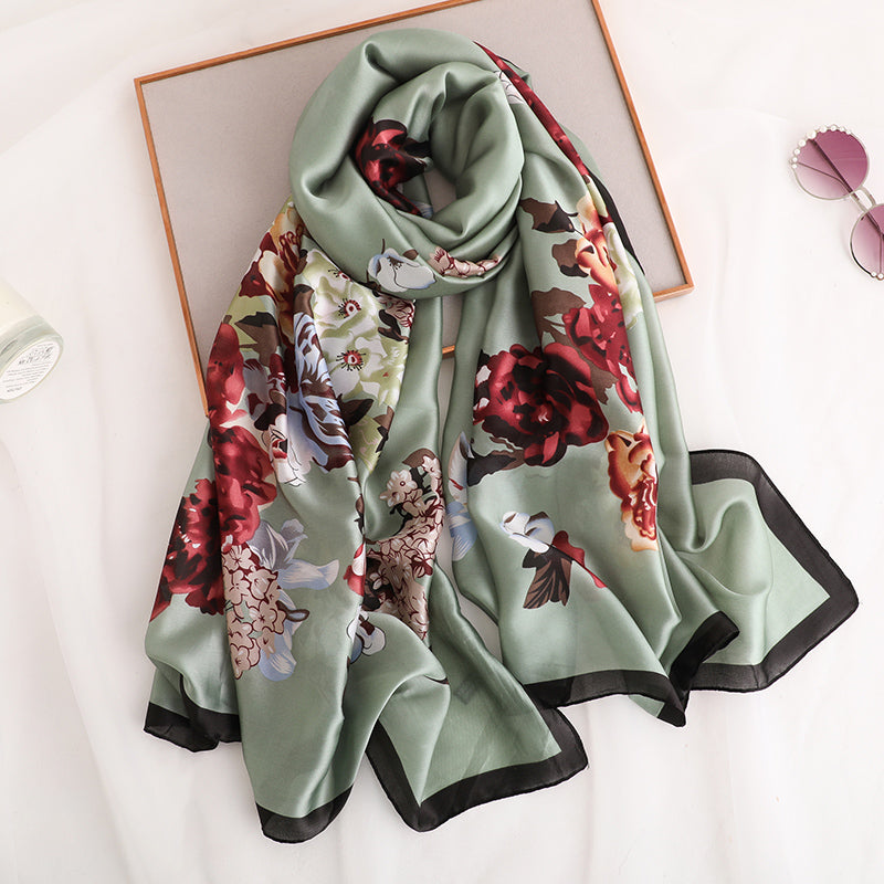 Fashionable Winter Women's Scarf Long Shawl With Silk Scarf
