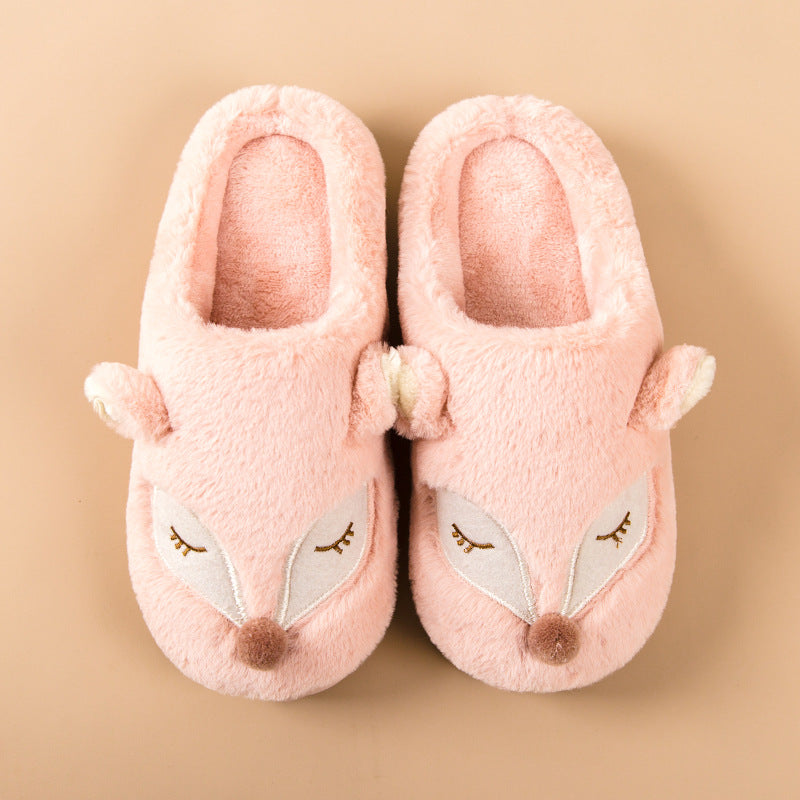 Fox cute house cotton slippers