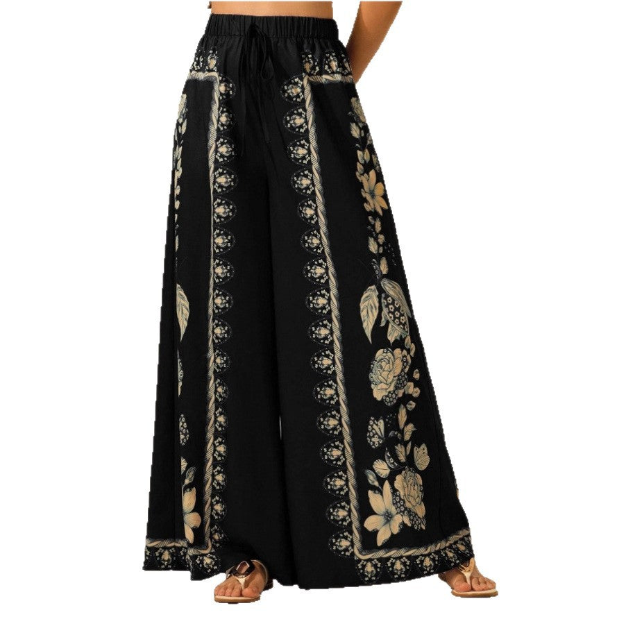 Womens High-Waisted Sexy Casual Printed Pants