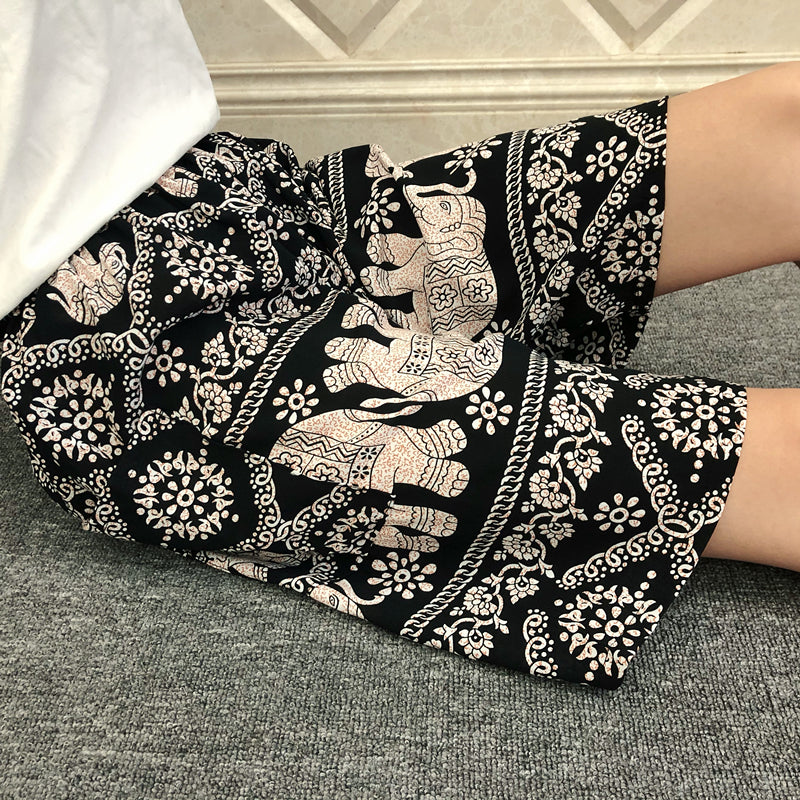 Summer Women's Pajama Pants Cotton Silk Shorts Home Loose