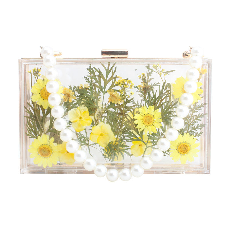 Transparent Flower Shoulder Messenger Bag
