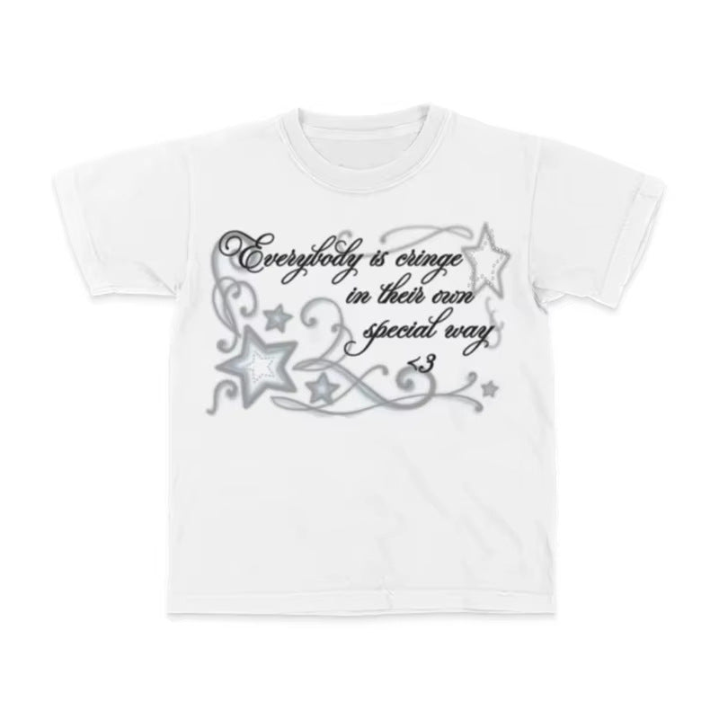 Womens Arrival Crew-Neck T-Shirt With Letter Print